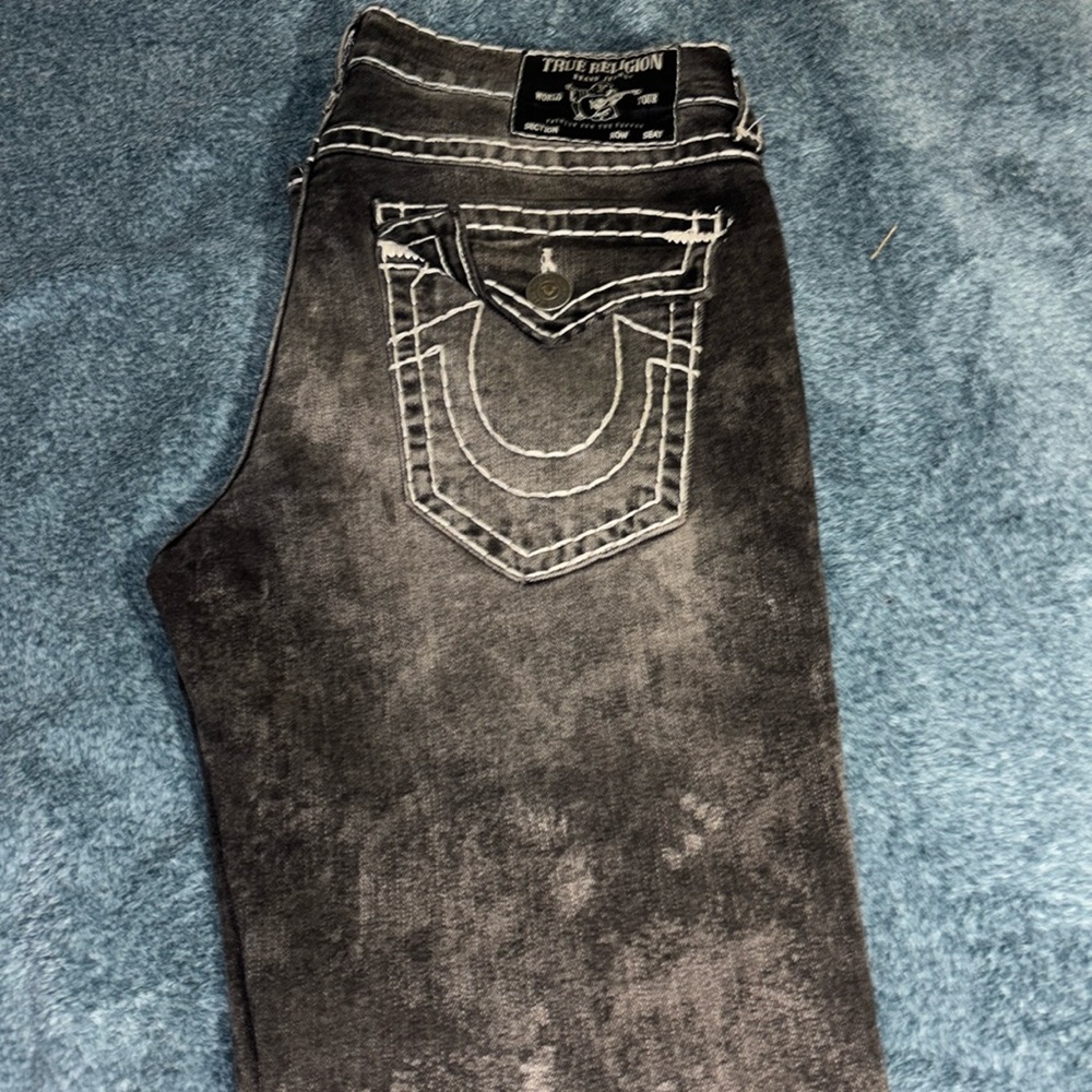Ricky relaxed straight black and grey true religion jeans